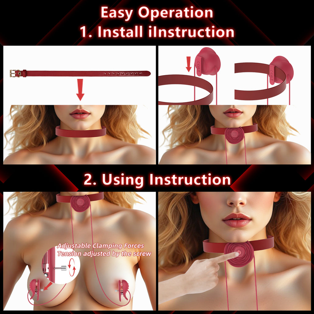 Electric Nipple Clamp Breast Massage Vibrator Couples Female