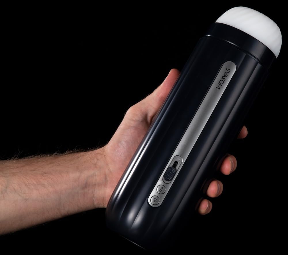 SVAKOM Hannes Neo Interactive Throbbing Rechargeable Connection Series Masturbator - Black - Get More Connected Than Ever!